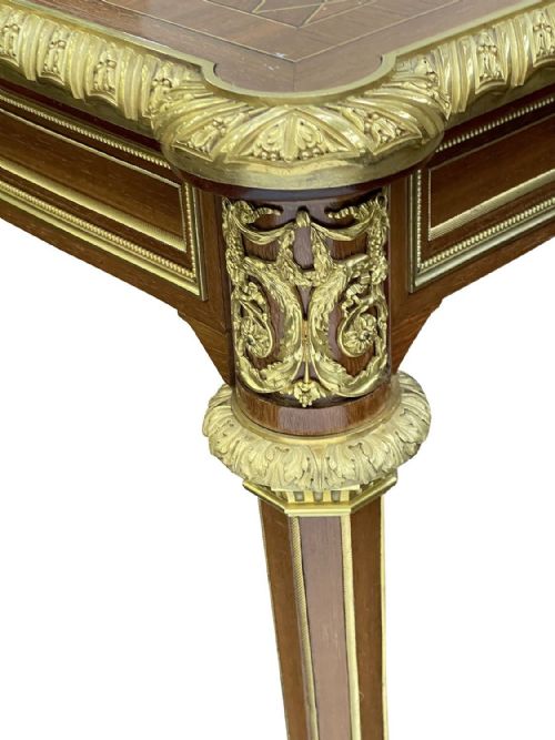 LOUIS XVI STYLE INLAID SIDE TABLE IN THE MANNER OF FRANCOISE LINKE - ADDITIONAL PHOTO 4