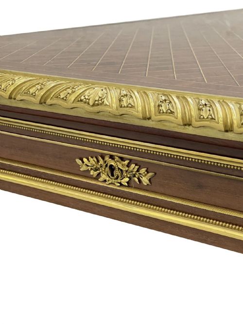 LOUIS XVI STYLE INLAID SIDE TABLE IN THE MANNER OF FRANCOISE LINKE - ADDITIONAL PHOTO 5