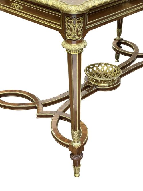 LOUIS XVI STYLE INLAID SIDE TABLE IN THE MANNER OF FRANCOISE LINKE - ADDITIONAL PHOTO 6