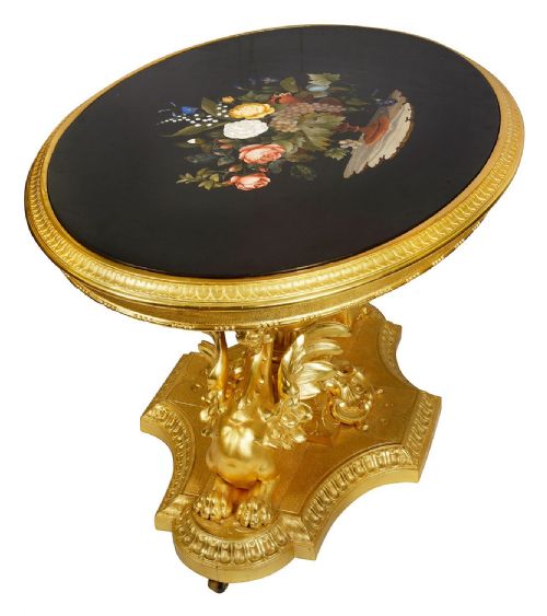 19TH CENTURY FLORENTINE PIETRA DURA INLAID CENTRE TABLE - ADDITIONAL PHOTO 12