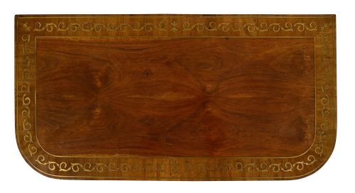 PAIR REGENCY PERIOD BRASS INLAID CARD TABLES CIRCA 1820 - ADDITIONAL PHOTO 3