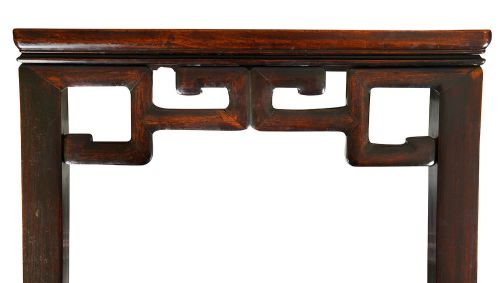 PAIR 19TH CENTURY CHINESE STANDS WITH INSET PORCELAIN PANELS - ADDITIONAL PHOTO 4