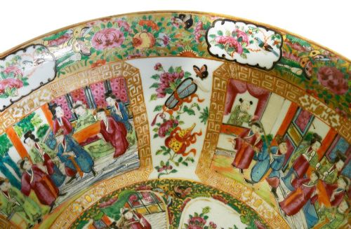 LARGE CHINESE CANTON ROSE MEDALLION BOWL 16 DIAMETER C19TH - ADDITIONAL PHOTO 7
