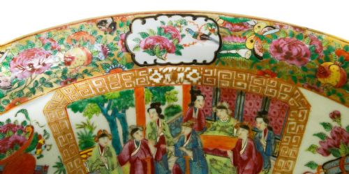 LARGE CHINESE CANTON ROSE MEDALLION BOWL 16 DIAMETER C19TH - ADDITIONAL PHOTO 8