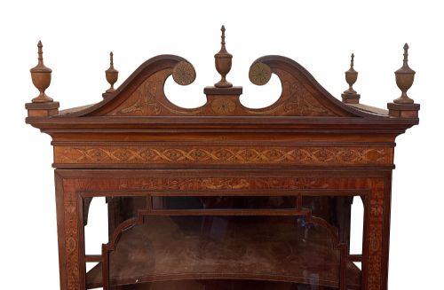 EDWARDIAN SHERATON REVIVAL DISPLAY CABINET CIRCA 1900 - ADDITIONAL PHOTO 2