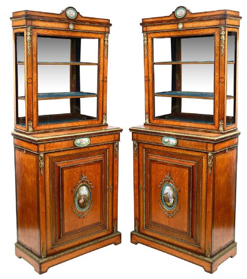 PAIR SATINWOOD PIER CABINETS CIRCA 1880 - ADDITIONAL PHOTO 1