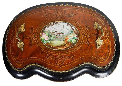 C19TH MARQUETRY INLAID SIDE TABLE JARDINIERE - ADDITIONAL PHOTO 2