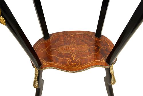 C19TH MARQUETRY INLAID SIDE TABLE JARDINIERE - ADDITIONAL PHOTO 9