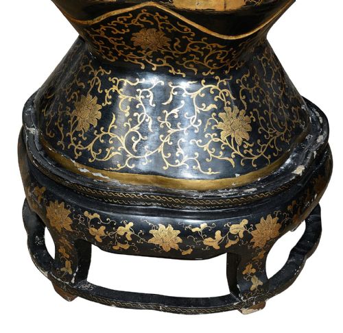 MONUMENTAL PAIR CHINESE EXPORT CHINOISERIE LACQUER TEMPLE VASES 86 - ADDITIONAL PHOTO 3