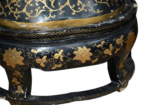 MONUMENTAL PAIR CHINESE EXPORT CHINOISERIE LACQUER TEMPLE VASES 86 - ADDITIONAL PHOTO 5