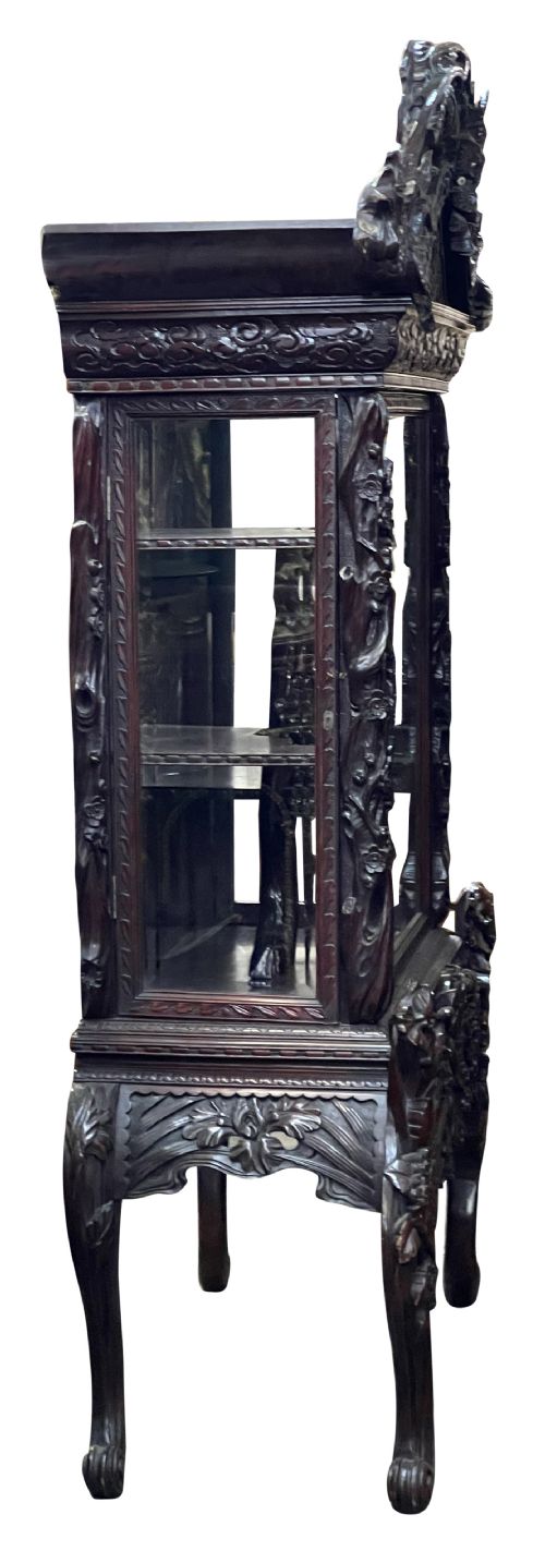 CHINOISERIE CARVED WOOD DISPLAY CABINET CIRCA 1880 - ADDITIONAL PHOTO 2