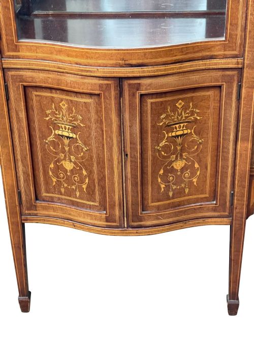 FINE QUALITY SHERATON REVIVAL INLAID DISPLAY CABINET - ADDITIONAL PHOTO 3