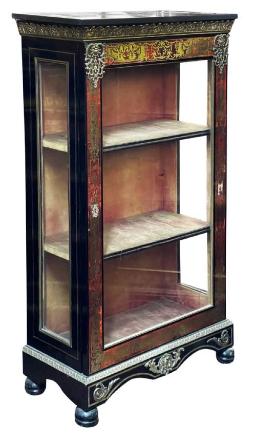 PAIR FRENCH BOULLE INLAID VITRINES C19TH - ADDITIONAL PHOTO 1