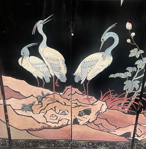 CHINOISERIE LACQUER 8 FOLD CHINESE SCREEN LATE 19TH CENTURY - ADDITIONAL PHOTO 2