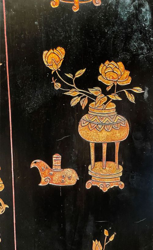 CHINOISERIE LACQUER 8 FOLD CHINESE SCREEN LATE 19TH CENTURY - ADDITIONAL PHOTO 6