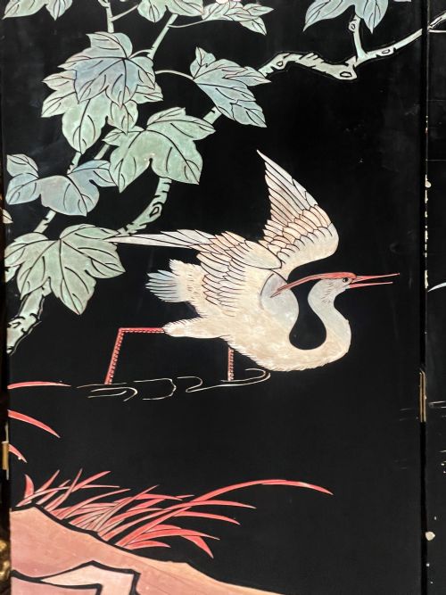 CHINOISERIE LACQUER 8 FOLD CHINESE SCREEN LATE 19TH CENTURY - ADDITIONAL PHOTO 8