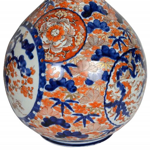 PAIR FINE QUALITY JAPANESE IMARI DOUBLE GOURDE VASES CIRCA 1880 - ADDITIONAL PHOTO 4