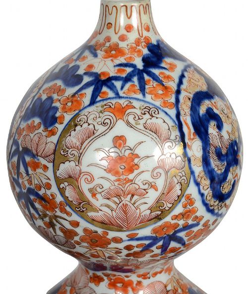 PAIR FINE QUALITY JAPANESE IMARI DOUBLE GOURDE VASES CIRCA 1880 - ADDITIONAL PHOTO 5