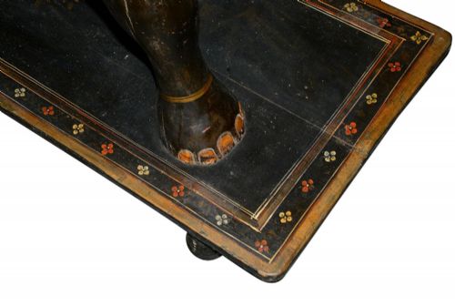 RARE PAIR OF 19TH CENTURY KASHMIRI CARVED WOOD LACQUER ELEPHANTS 99CM HIGH - ADDITIONAL PHOTO 4