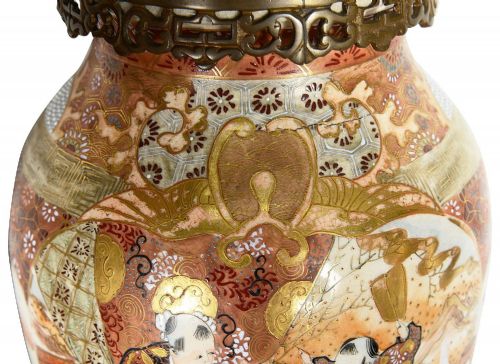 PAIR SATSUMA LAMPS C19TH - ADDITIONAL PHOTO 4