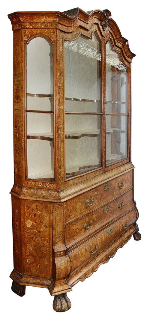 C18TH DUTCH MARQUETRY INLAID VITRINE - ADDITIONAL PHOTO 1