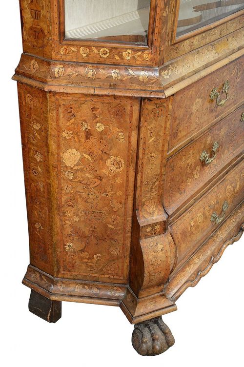 C18TH DUTCH MARQUETRY INLAID VITRINE - ADDITIONAL PHOTO 2