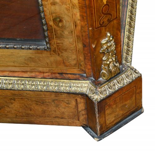 PAIR VICTORIAN WALNUT INLAID SIDE CABINETS CIRCA 1880 - ADDITIONAL PHOTO 7