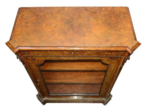 PAIR VICTORIAN WALNUT INLAID SIDE CABINETS CIRCA 1880 - ADDITIONAL PHOTO 9