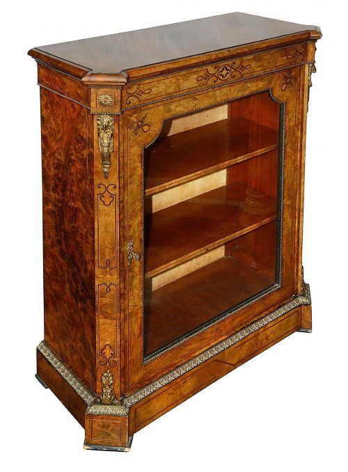 PAIR VICTORIAN WALNUT INLAID SIDE CABINETS CIRCA 1880 - ADDITIONAL PHOTO 11