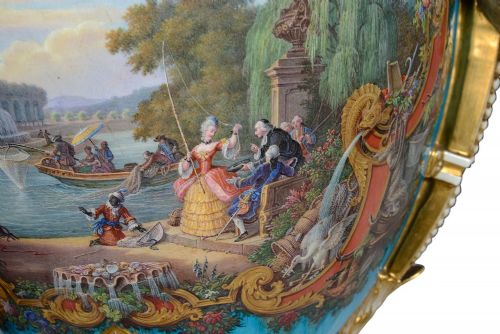 LARGE PAIR SEVRES STYLE LIDDED VASES CIRCA 1880 - ADDITIONAL PHOTO 7