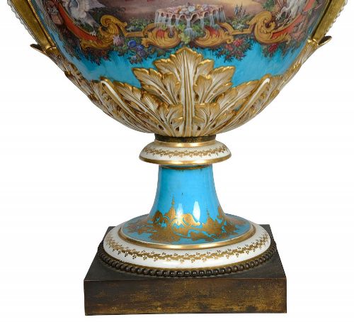 LARGE PAIR SEVRES STYLE LIDDED VASES CIRCA 1880 - ADDITIONAL PHOTO 14