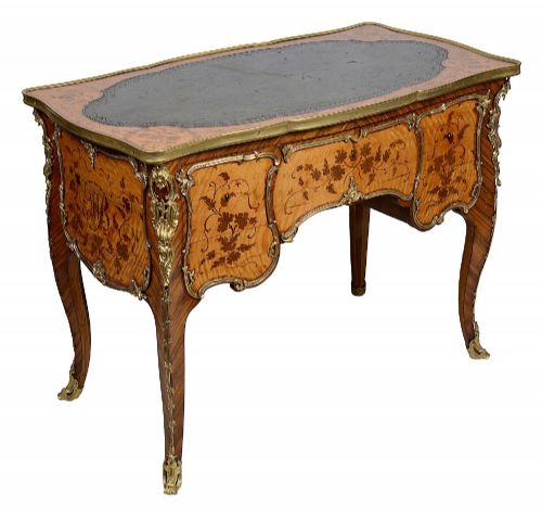 C19TH MARQUETRY BUREAU DE DAME