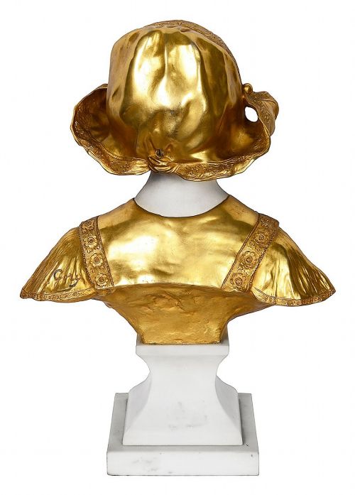 C19TH MARBLE BUST OF DUTCH GIRL - ADDITIONAL PHOTO 3