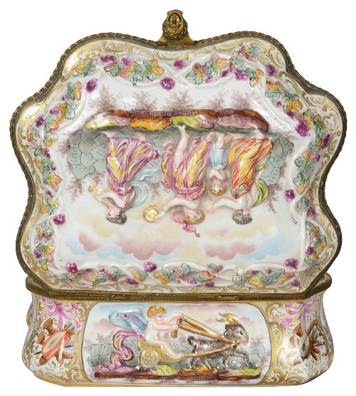 LATE C19TH PORCELAIN JEWELLERY CASKET - ADDITIONAL PHOTO 4