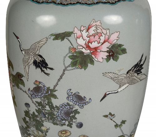 FINE QUALITY PAIR OF JAPANESE CLOISONN ENAMEL VASES LAMPS 1890 - ADDITIONAL PHOTO 7