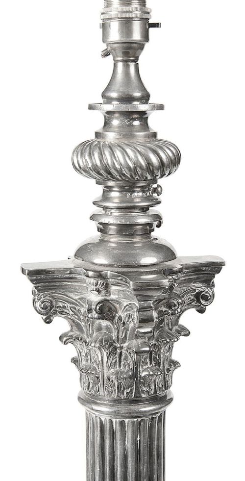 SILVER PLATED STANDARD LAMP CIRCA 1900 - ADDITIONAL PHOTO 1