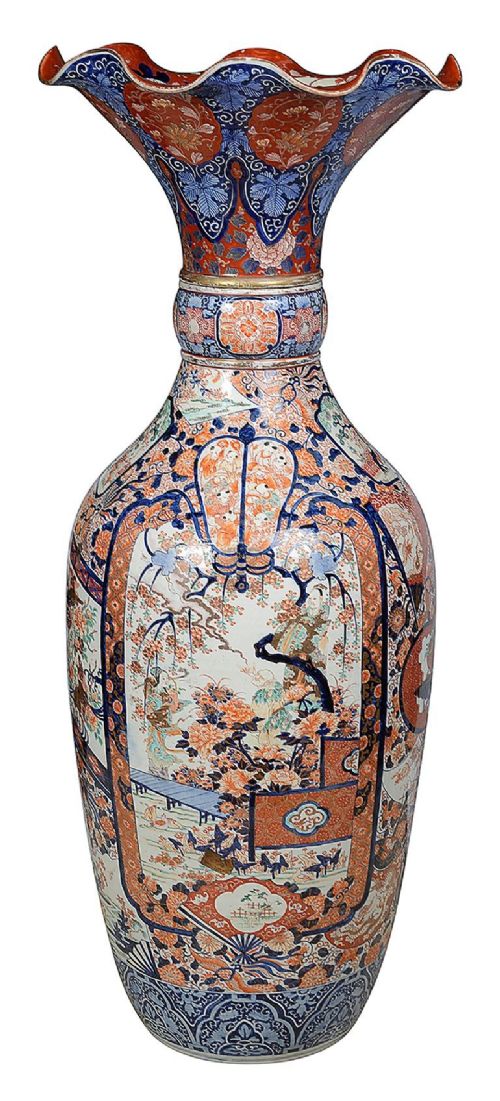 LARGE JAPANESE IMARI VASE CIRCA 1880 4'10 147CM HIGH