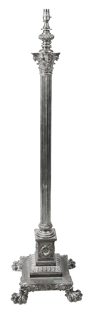 SILVER PLATED STANDARD LAMP CIRCA 1900 - ADDITIONAL PHOTO 4