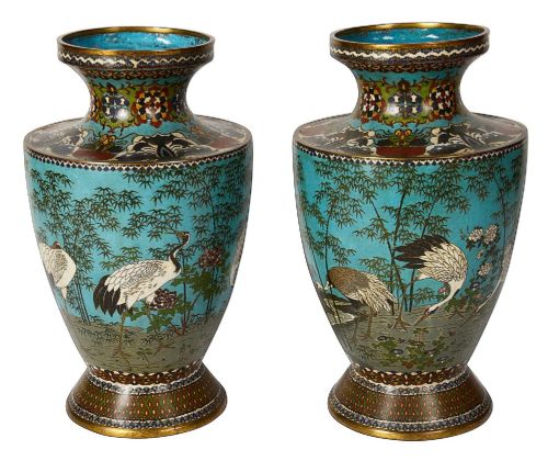 PAIR CHINESE CLOISONN ENAMEL VASES LAMPS 1890 - ADDITIONAL PHOTO 6