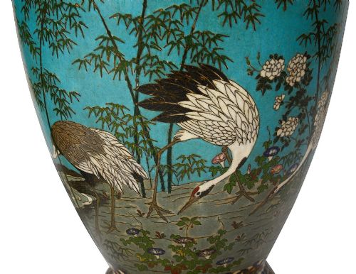 PAIR CHINESE CLOISONN ENAMEL VASES LAMPS 1890 - ADDITIONAL PHOTO 7