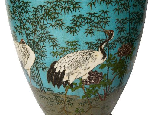 PAIR CHINESE CLOISONN ENAMEL VASES LAMPS 1890 - ADDITIONAL PHOTO 8