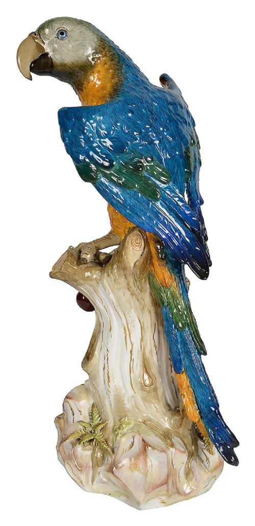 Large Meissen Parrot, Late C19th. 43cm
