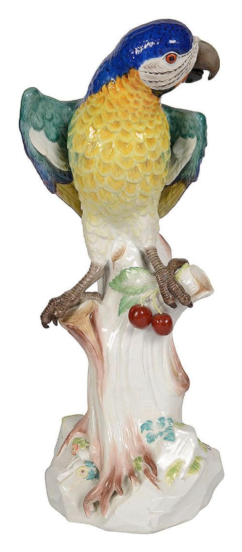 Large Meissen Parrot, late C19th.43cm