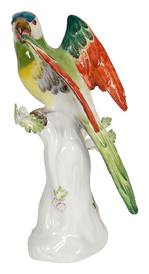 Late C19th Meissen Parrot, 26cm