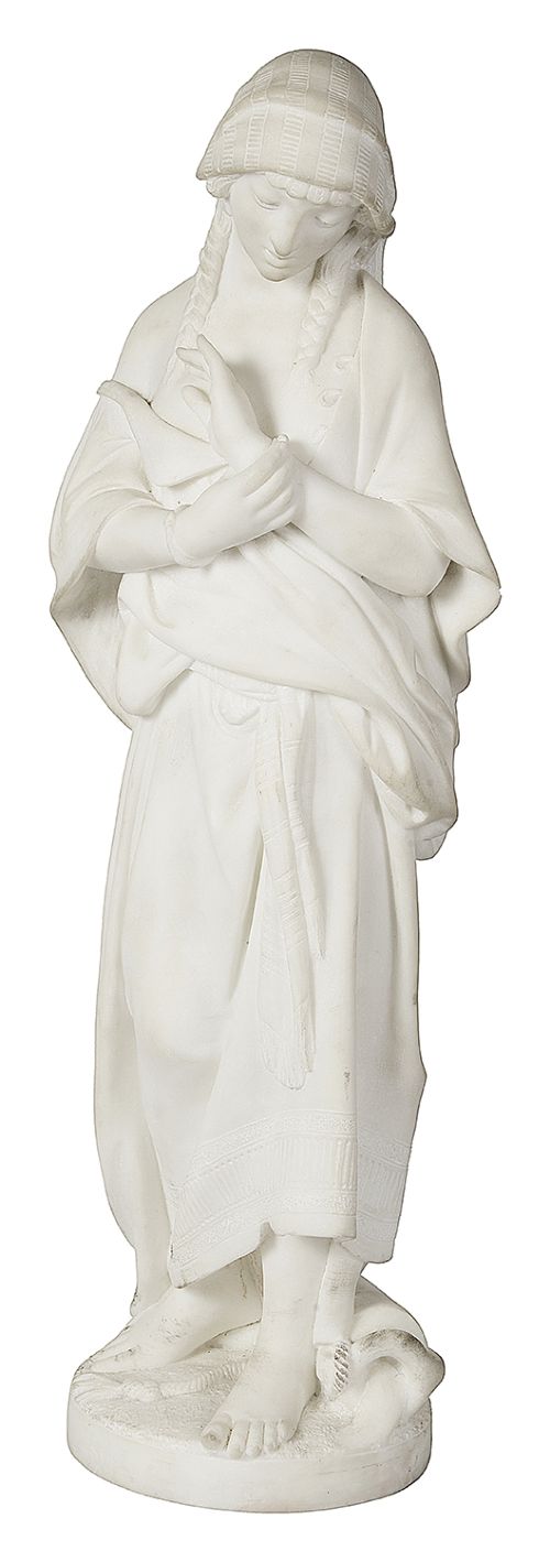 Italian school marble girl, C19th. By Barranti, Florence
