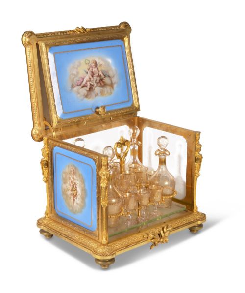 C19th Sevres Style Porcelain Decanter Set.