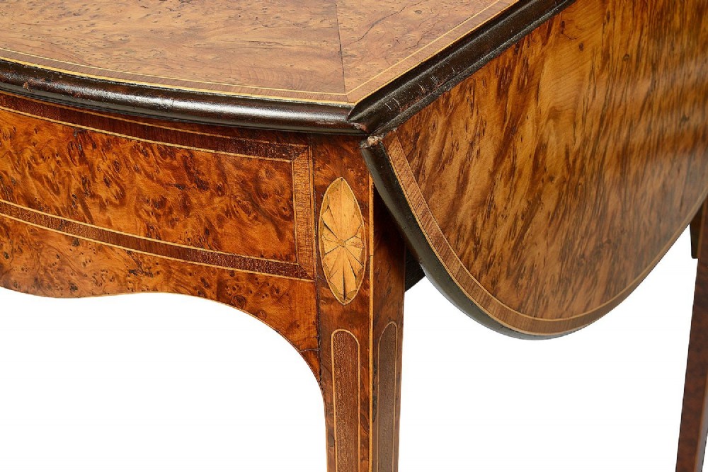 Rare 18th Century Yew wood Pembroke table, circa 1780 View V