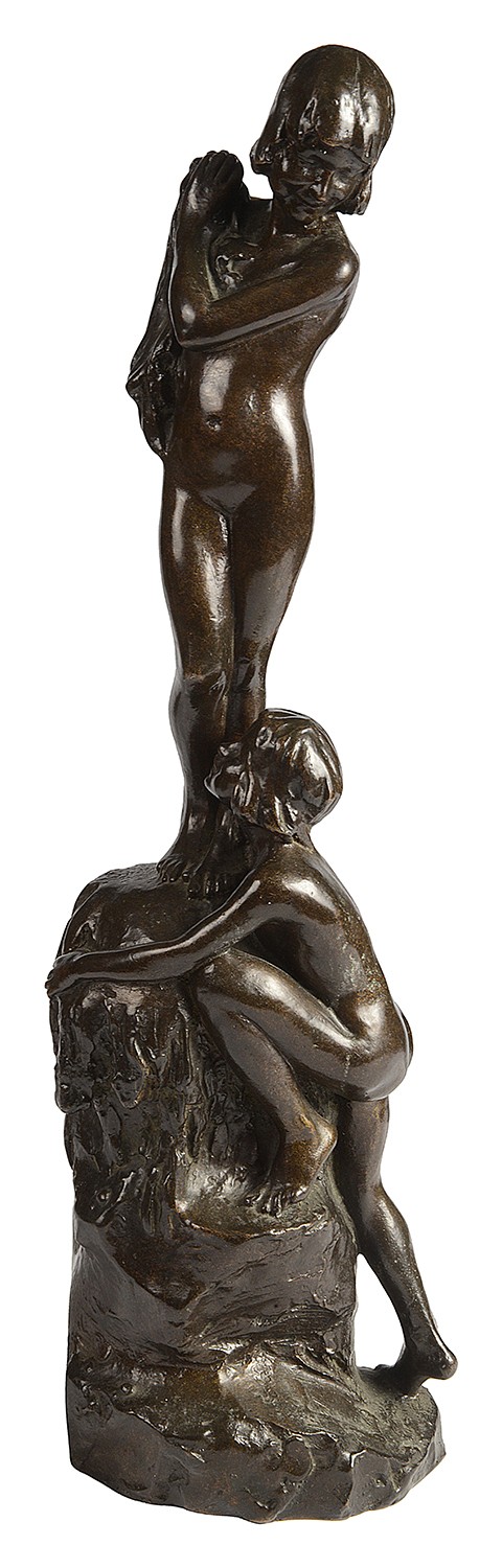Bronze children bathing, by E.A.Clapp, 1919