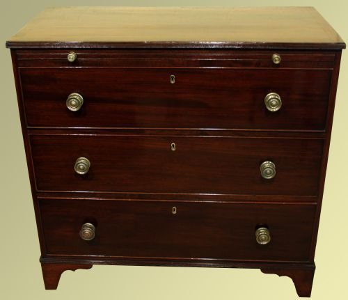 Mahogany 3 Drawer Chest with Slide