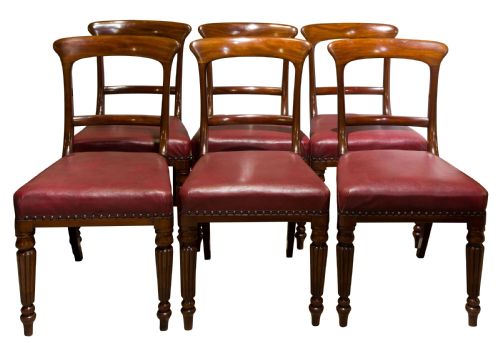 6 Mahogany Balloon Back Dining Chairs